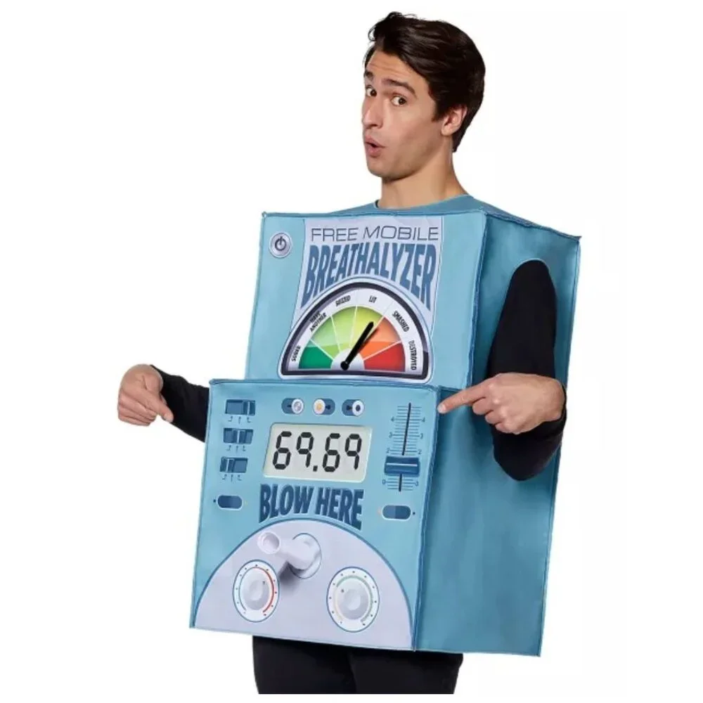 Spirit Halloween Adult Breathalyzer‎ Costume NEW Funny Party Drinking Blow Here - Picture 10 of 10
